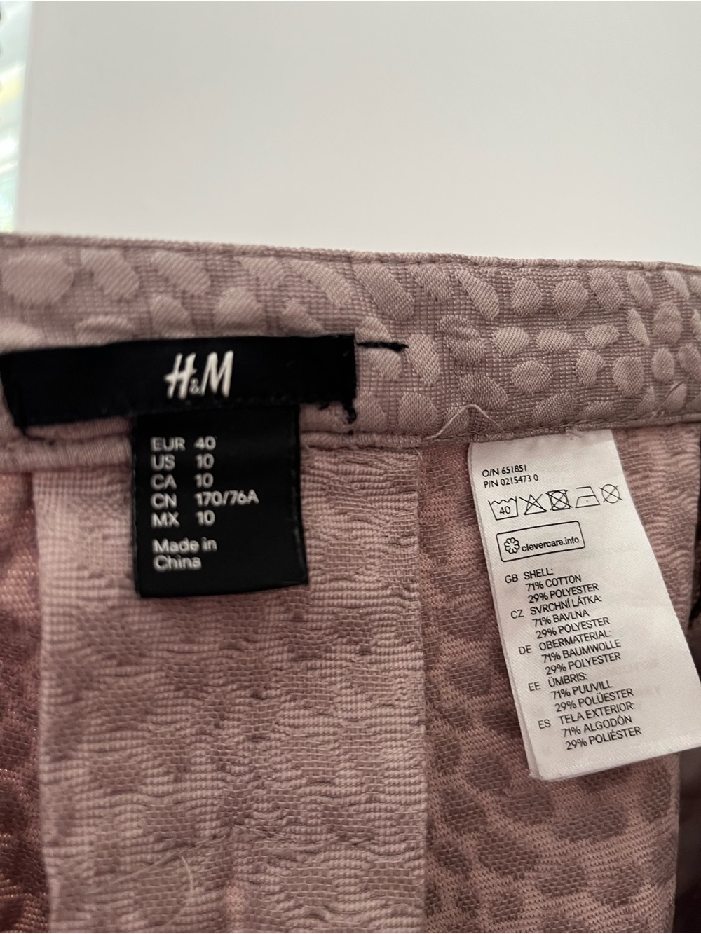 H&M Textured A-Line Midi Skirt in Mauve - Picture 4 of 11